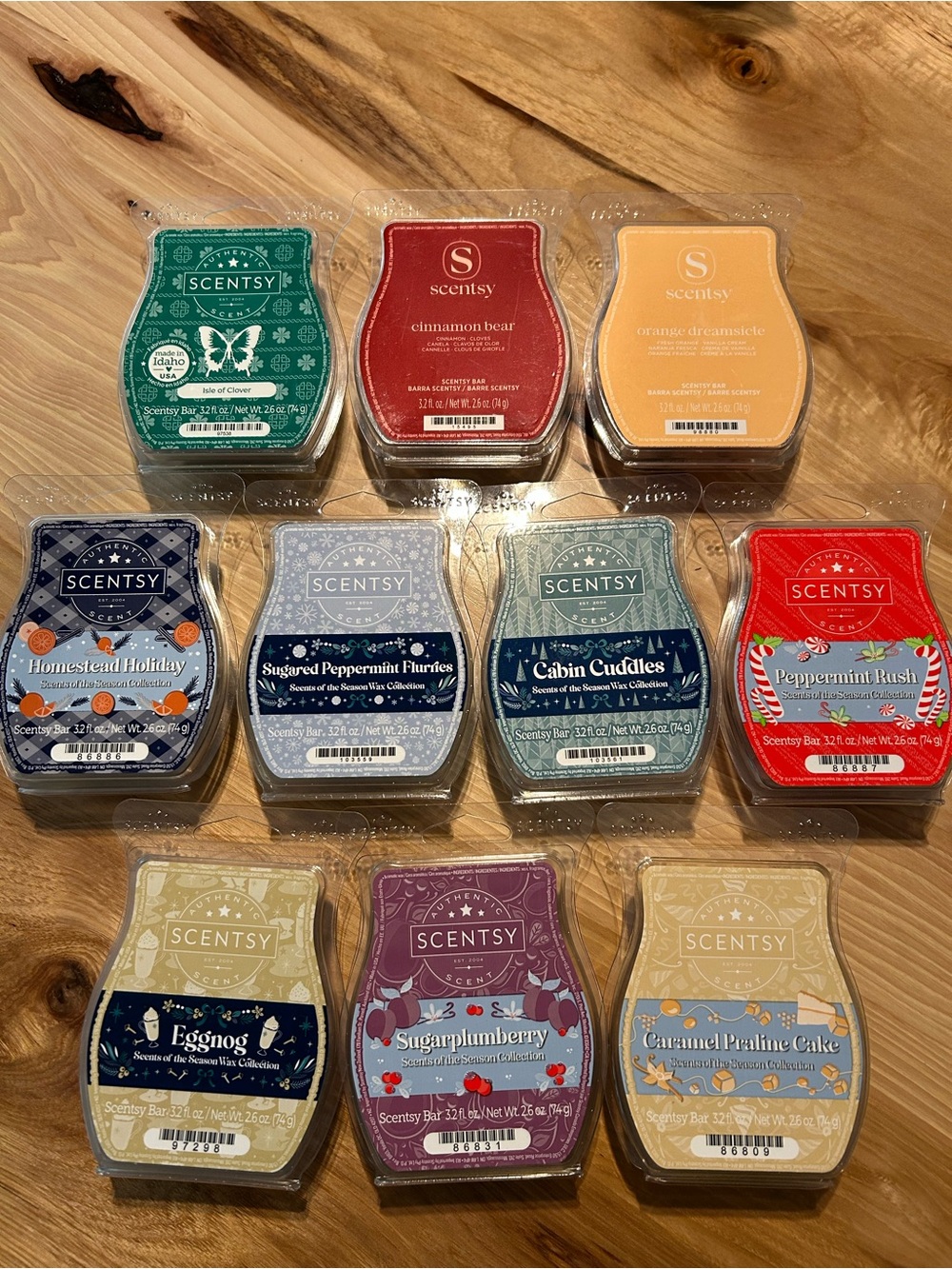 Scentsy Wax Bar NWT unused holiday assorted scents 10 bars